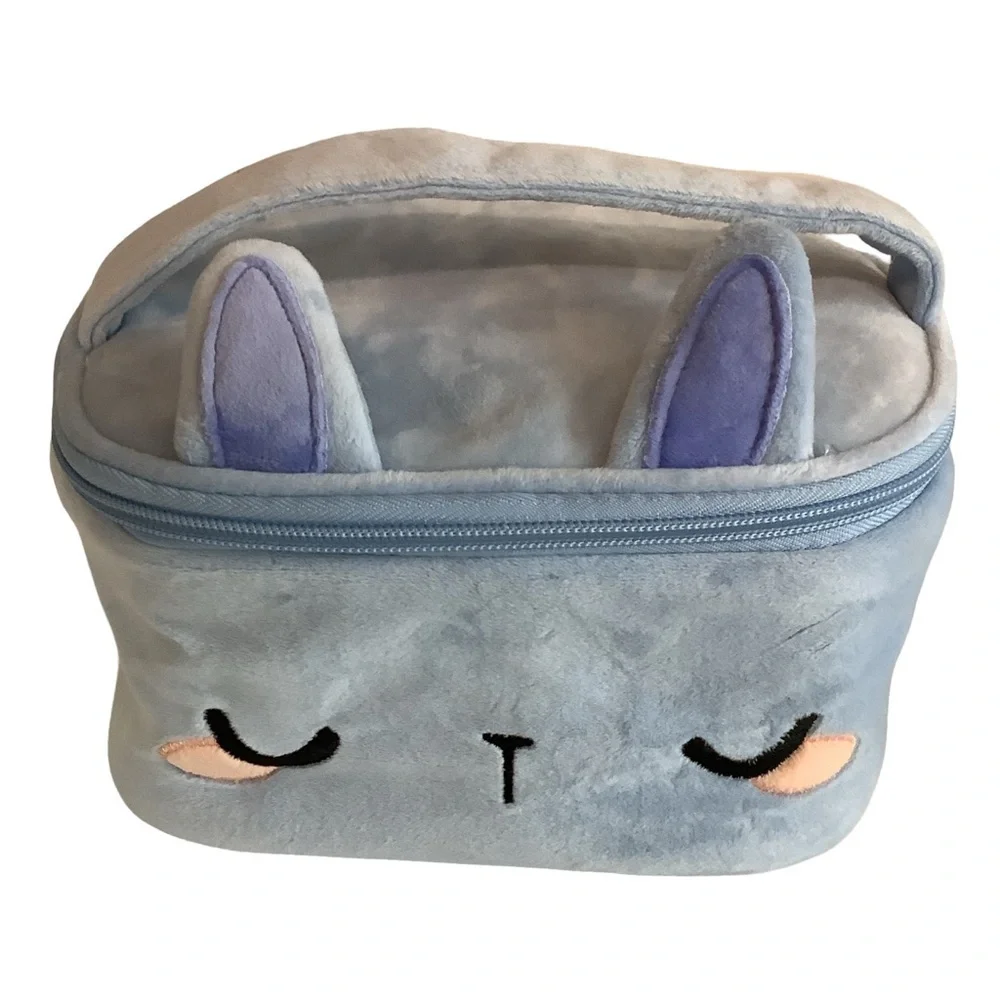 Claires light blue bunny cosmetic bag New With Tags